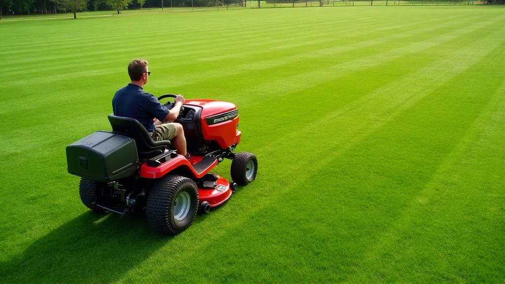 Professional ride-on lawn mower for large property maintenance